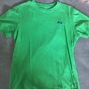 Green Puma t-shirt with blue logo